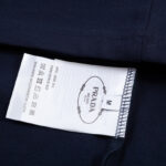 Polo Shirt Prada Logo Stripe Navy PD004 - Image 10