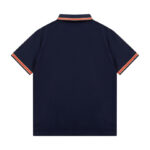 Polo Shirt Prada Logo Stripe Navy PD004 - Image 2