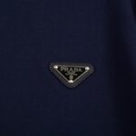 Polo Shirt Prada Logo Stripe Navy PD004 - Image 4