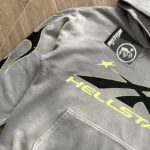 Hoodie Hellstar Logo Flame Grey/Green - Image 4
