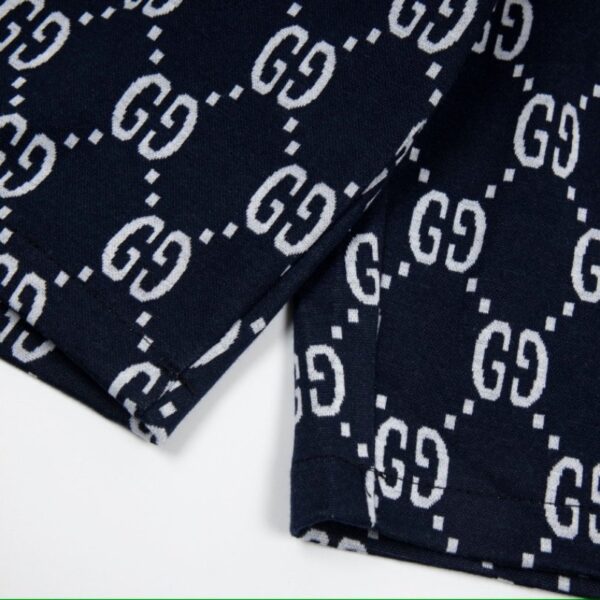 Shorts Gucci Monogram Stripe Navy GC056 - Image 9