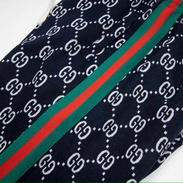 Shorts Gucci Monogram Stripe Navy GC056 - Image 7