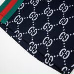 Shorts Gucci Monogram Stripe Navy GC056 - Image 8