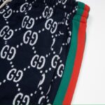 Shorts Gucci Monogram Stripe Navy GC056 - Image 6