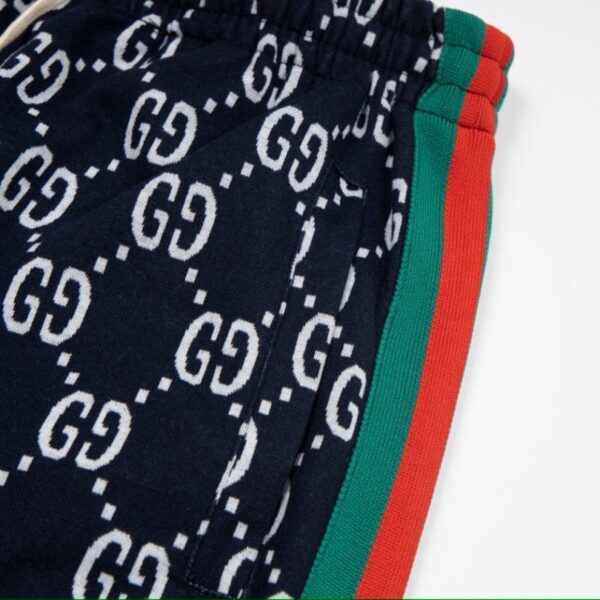 Shorts Gucci Monogram Stripe Navy GC056 - Image 6