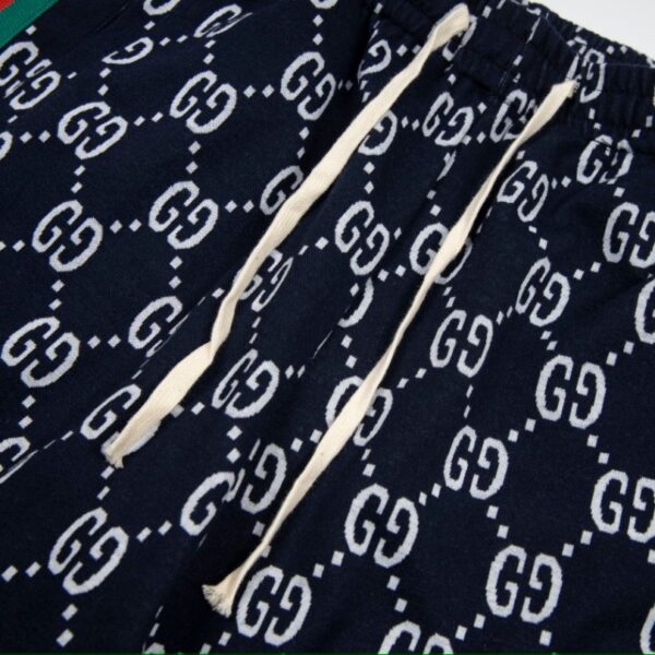 Shorts Gucci Monogram Stripe Navy GC056 - Image 4