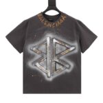 T-shirt Balenciaga BB Logo Spray Paint Black BL007