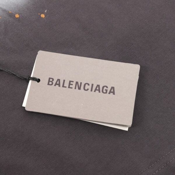 T-shirt Balenciaga BB Logo Spray Paint Black BL007 - Image 6