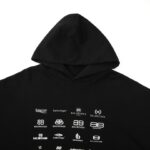 Balenciaga Multi-Logo Print Hoodie Black BL002 - Image 4