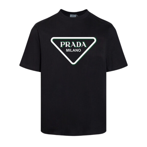 T-shirt Prada Milano Triangle Logo Black PD020 - Image 1