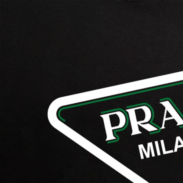 T-shirt Prada Milano Triangle Logo Black PD020 - Image 4