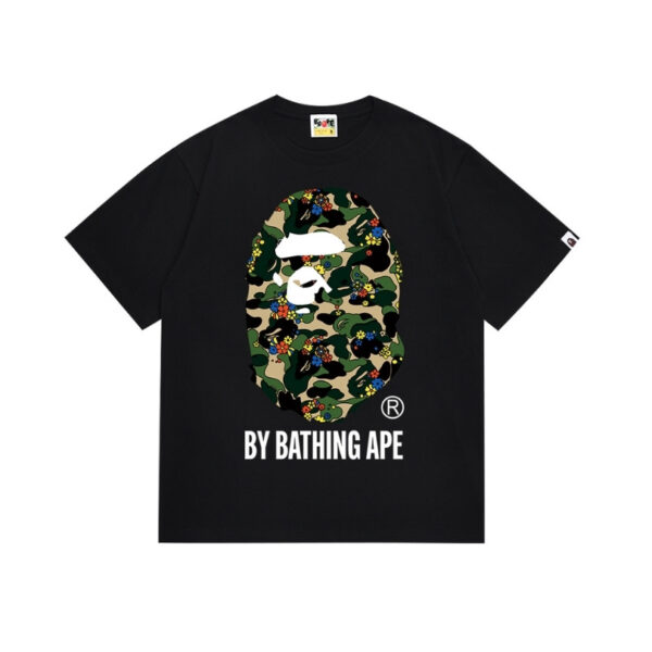 T-shirt BAPE Camo Flower Ape Head Black BP050 - Image 1