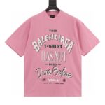 T-shirt Balenciaga Graphic Slogan Distressed Pink BL009