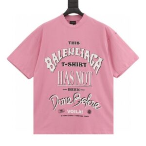 T-shirt Balenciaga Graphic Slogan Distressed Pink BL009