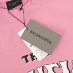 T-shirt Balenciaga Graphic Slogan Distressed Pink BL009 - Image 6