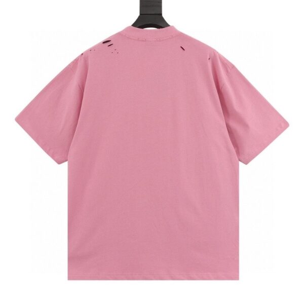 T-shirt Balenciaga Graphic Slogan Distressed Pink BL009 - Image 2