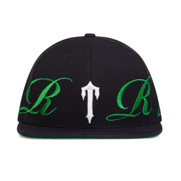 Trapstar Script Fitted Cap Black/Green - Image 1
