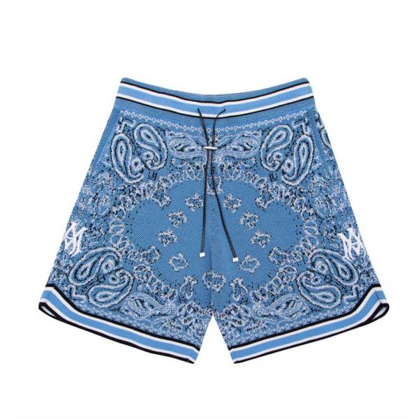 Amiri Bandana Crochet Basketball Shorts Blue - Image 1