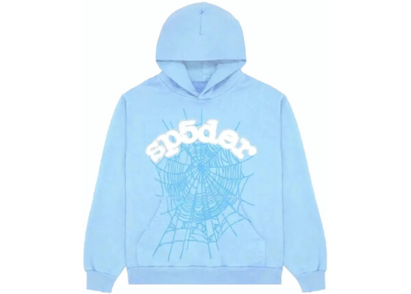 Hoodie Sp5der Web Sky Blue - Image 1