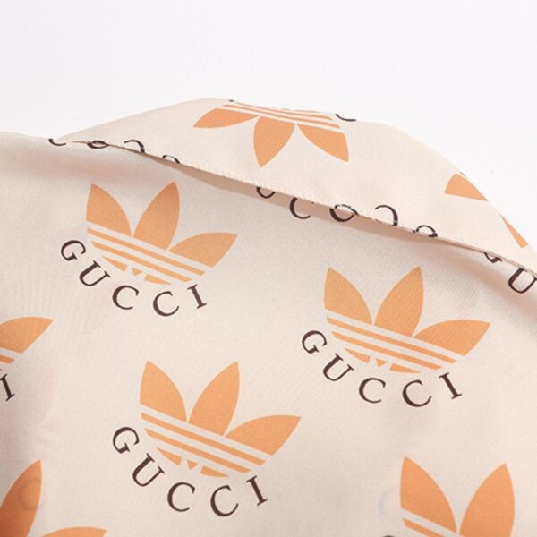 Shirt Gucci x Adidas Trefoil Beige Short Sleeve GC028 - Image 5