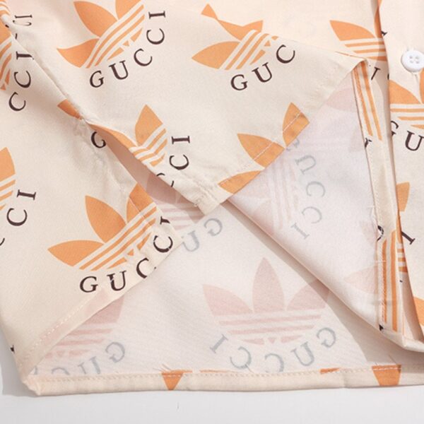 Shirt Gucci x Adidas Trefoil Beige Short Sleeve GC028 - Image 6