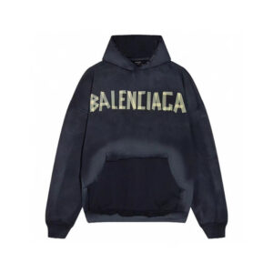 Hoodie Balenciaga BB Distressed Logo Black BL063