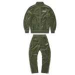 Tracksuit Corteiz Velour Green with White Logo CZ008