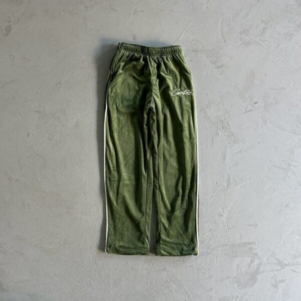 Tracksuit Corteiz Velour Green with White Logo CZ008 - Image 6