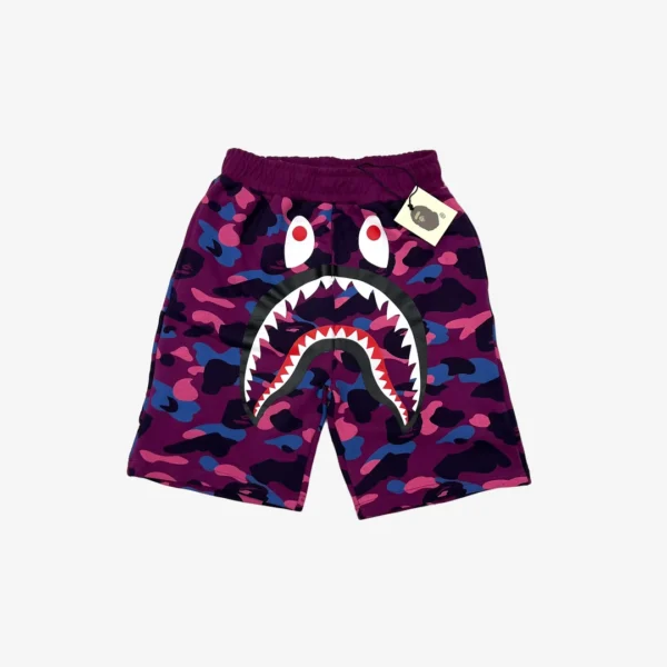 Shorts Bape Camo Shark Shorts Purple - Image 1