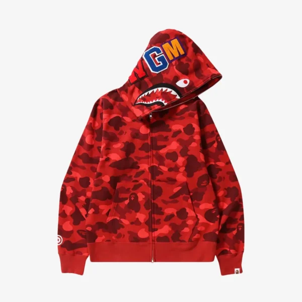 Jacket BAPE Camo Shark Hoodie Red - Image 1