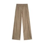 Pants Gucci Monogram Wide-Leg Beige GC053 - Image 4