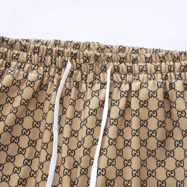 Pants Gucci Monogram Wide-Leg Beige GC053 - Image 5