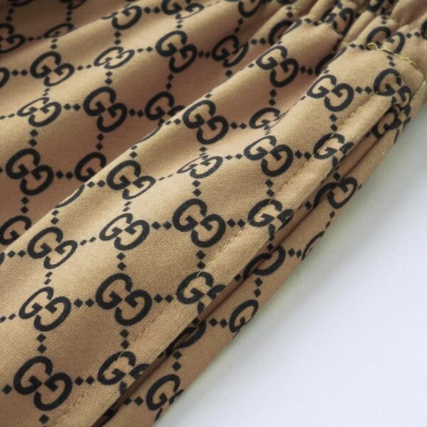 Pants Gucci Monogram Wide-Leg Beige GC053 - Image 8