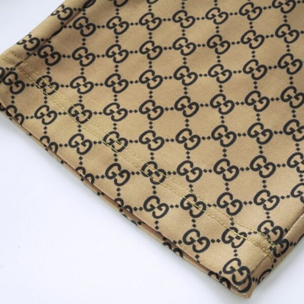 Pants Gucci Monogram Wide-Leg Beige GC053 - Image 9
