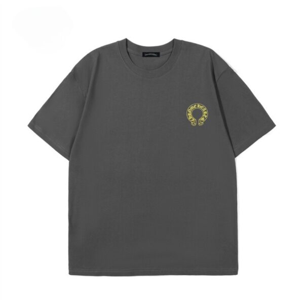 T-shirt Chrome Hearts Yellow Horseshoe Grey Logo CH020 - Image 1