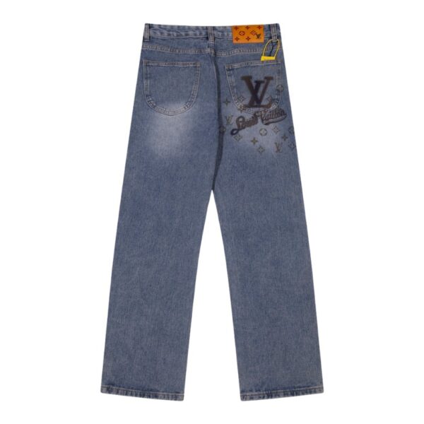 Jeans Louis Vuitton Faded Monogram Pocket Denim LV005 - Image 1