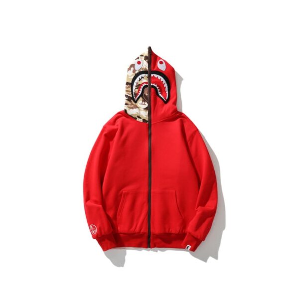 Hoodie BAPE Shark Camo OVO Red BP043 - Image 1