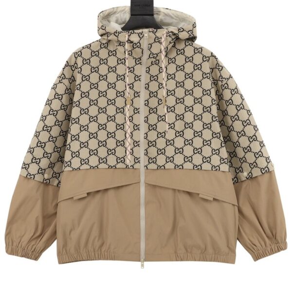 Jacket Gucci Monogram Hooded Beige GC019 - Image 1