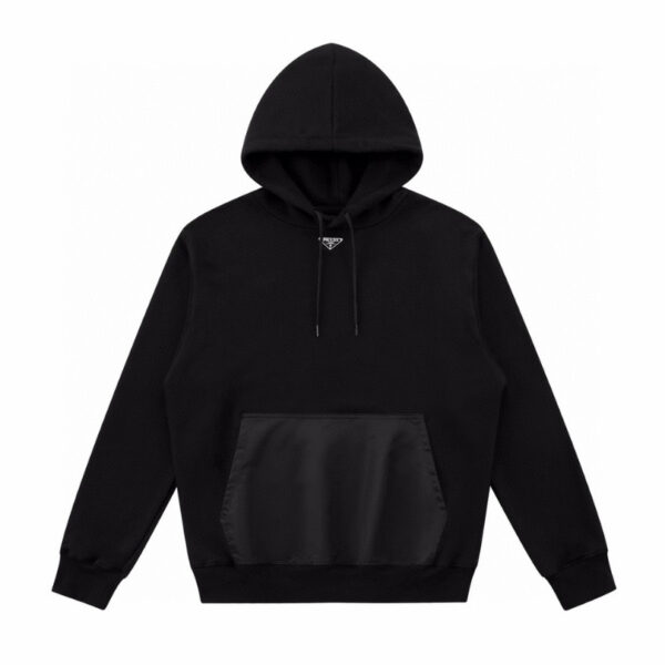 Hoodie Prada Milano Logo Black PD009 - Image 1