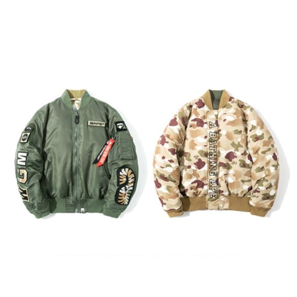 BAPE Green and Camo Bomber Jackets BP034 - Image 1