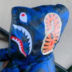 Jacket Puffer BAPE Shark Camo Full-Zip Blue BP080 - Image 7