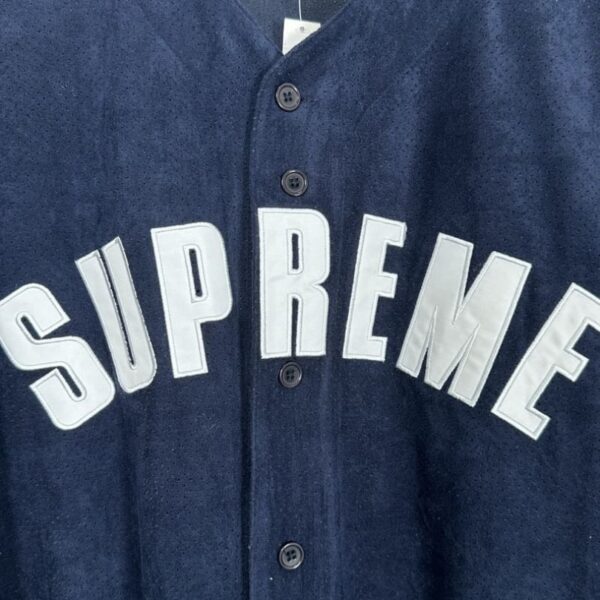 Jersey Supreme Button-Up Velour Logo Navy SP044 - Image 5