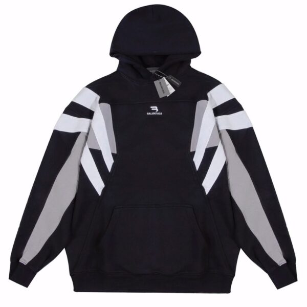 Hoodie Balenciaga 3 Stripes Black White BL066 - Image 1