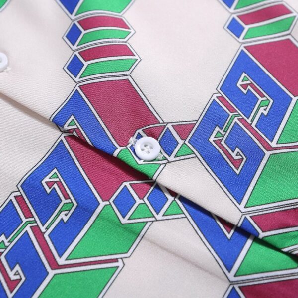 Set Gucci Multicolor GG Pattern Shirt and Shorts GC003 - Image 11