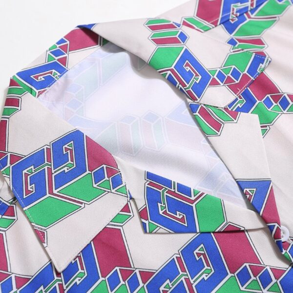 Set Gucci Multicolor GG Pattern Shirt and Shorts GC003 - Image 8