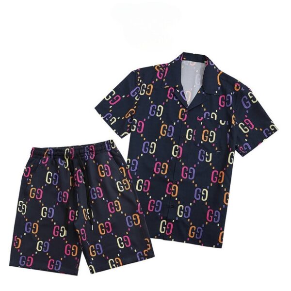 Set Gucci GG Multicolor Shirt and Shorts GC027 - Image 1