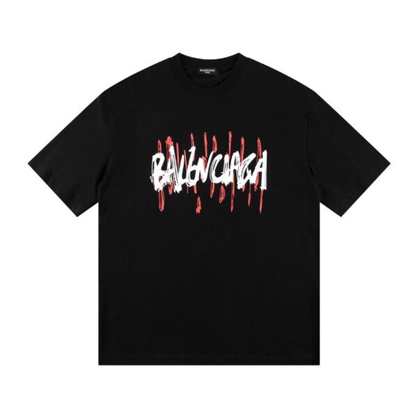 T-shirt Balenciaga Graffiti Print Black BL053 - Image 1