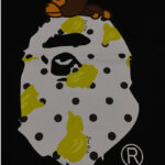 T-shirt BAPE Baby Milo Banana Ape Head Black BP051 - Image 4