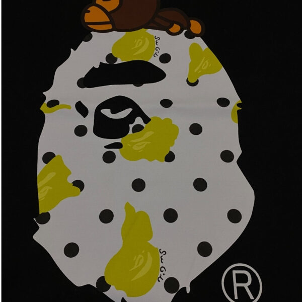 T-shirt BAPE Baby Milo Banana Ape Head Black BP051 - Image 4