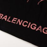 T-shirt Balenciaga BB Gothic Print Black BL036 - Image 4